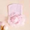 Newborn baby cap pink or blue rose flower cotton shape cap Toy