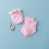 Cute newborn pink or blue gloves socks set Toy