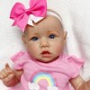 22'' Little Bald Holland With Blue Eyes, Lifelike Handmade Soft Body Toy, Weighted Reborn Baby Girl Toy