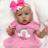 22'' Little Bald Holland With Blue Eyes, Lifelike Handmade Soft Body Toy, Weighted Reborn Baby Girl Toy